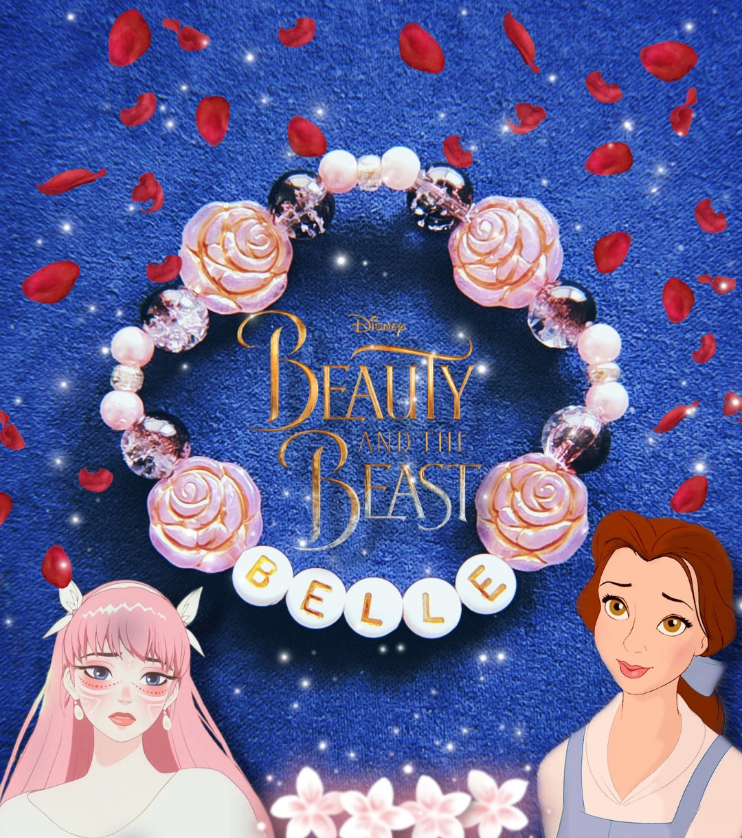 Pulsera La Bella y la Bestia coquette Disney roses