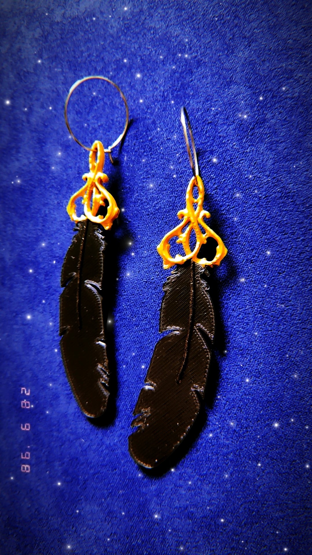 Pendientes Plumas Cuervo Raven Crow Vintage