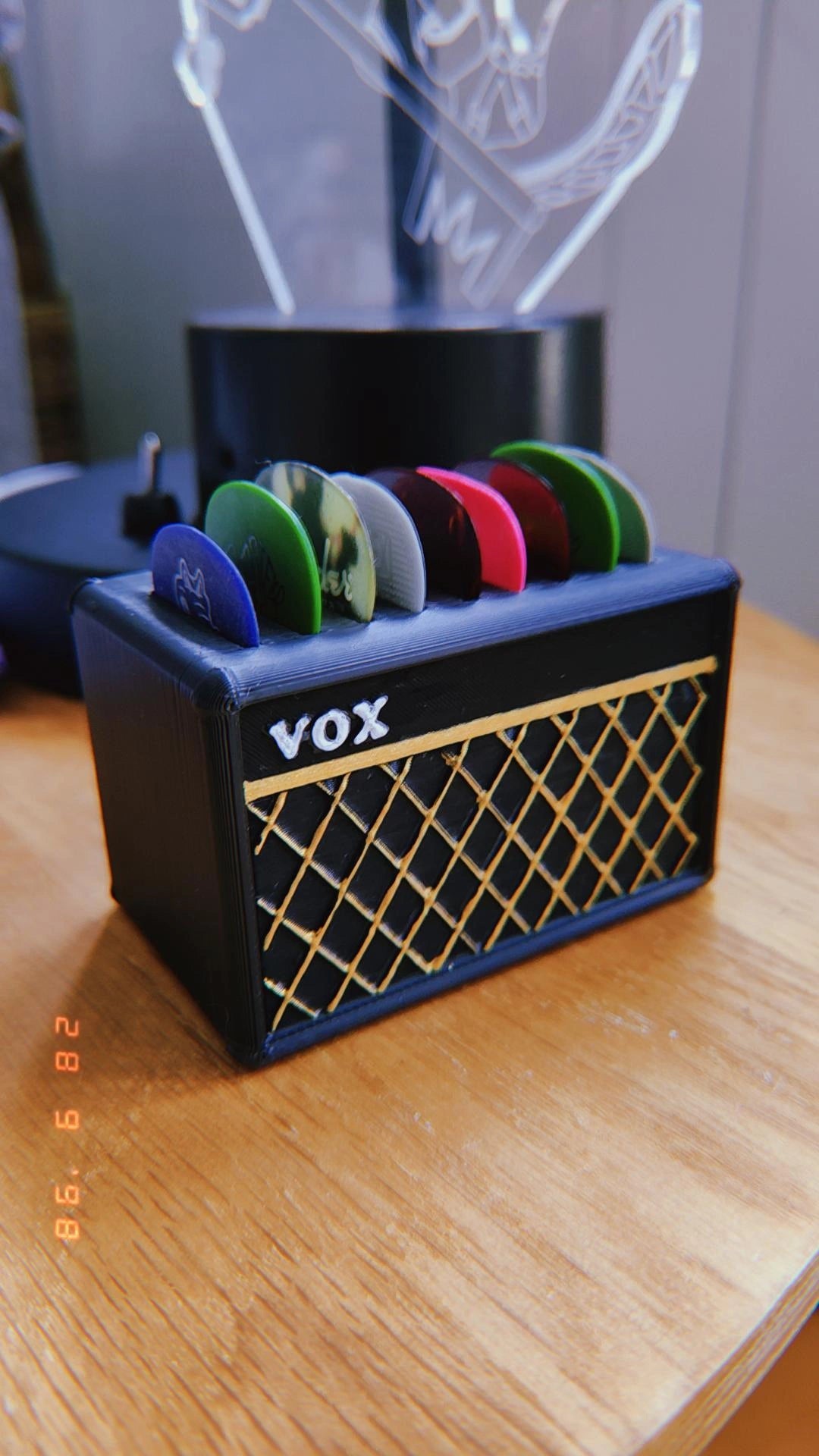 Mini amplificador Porta Púas guitarra 🎸 bajo Vox